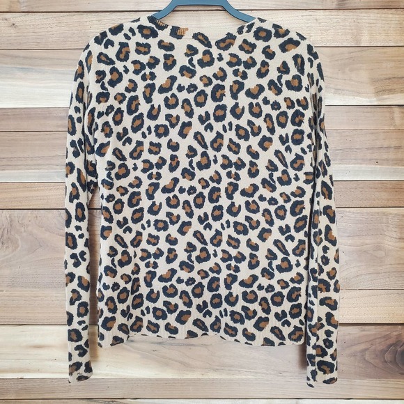 Cynthia Rowley Cashmere Animal Print Button Up Cardigan Long Sleeve Sz S Neutral - Picture 4 of 7